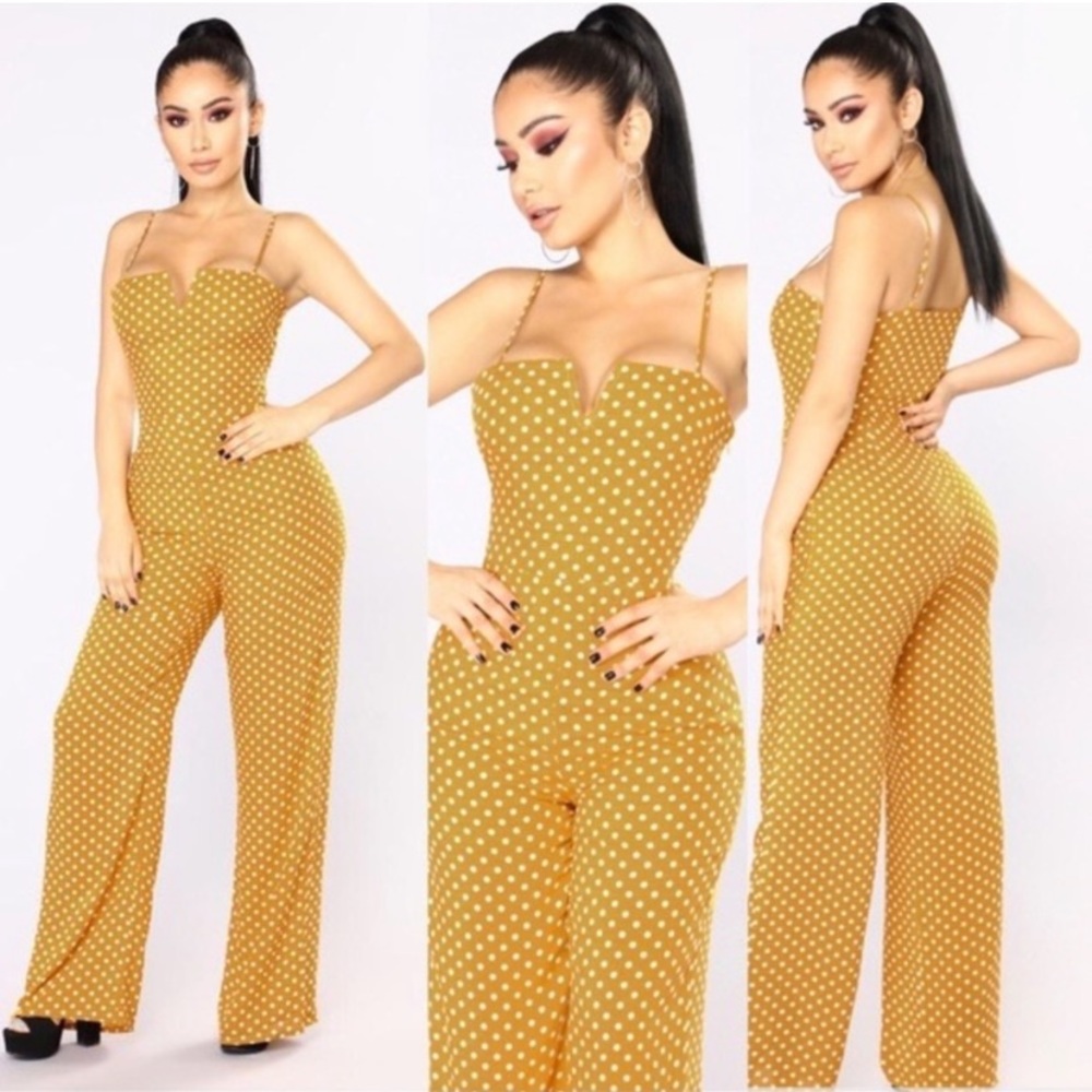 Fashion Nova Polka Dots Jumpsuit - Picture 2 of 4
